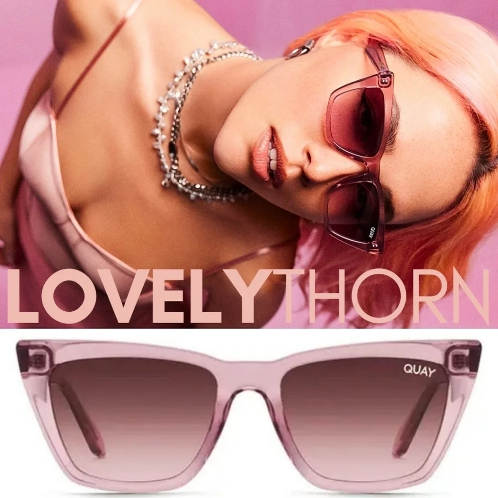 QUAY // ltd ed modern cateyes crystal berry frames berry gradient lenses